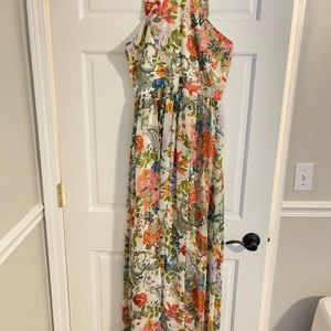 Lulus Lilja Cream Floral Print Maxi Dress
